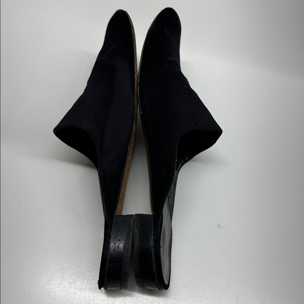 Stuart Weitzman Mulearky Satin Mule Slip On Open Back Shoes Silky Black Size 8 - Picture 6 of 9
